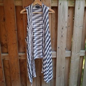 BELLA knit sleeveless long cardigan vest